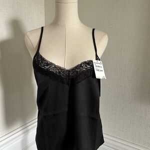 1 State Black Lace Trim Camisole